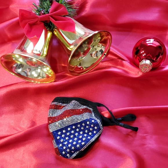 Any 2 $30 Flag Swarovski Elements Facemask - Picture 2 of 7